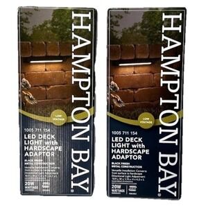 2 Pack Hampton Bay‎ 166 Lumen Low Voltage Black LED Outdoor Deck Light
